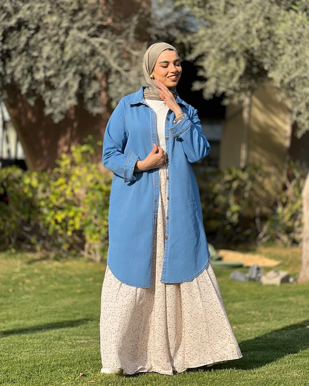 الشميز الجينز الطويل